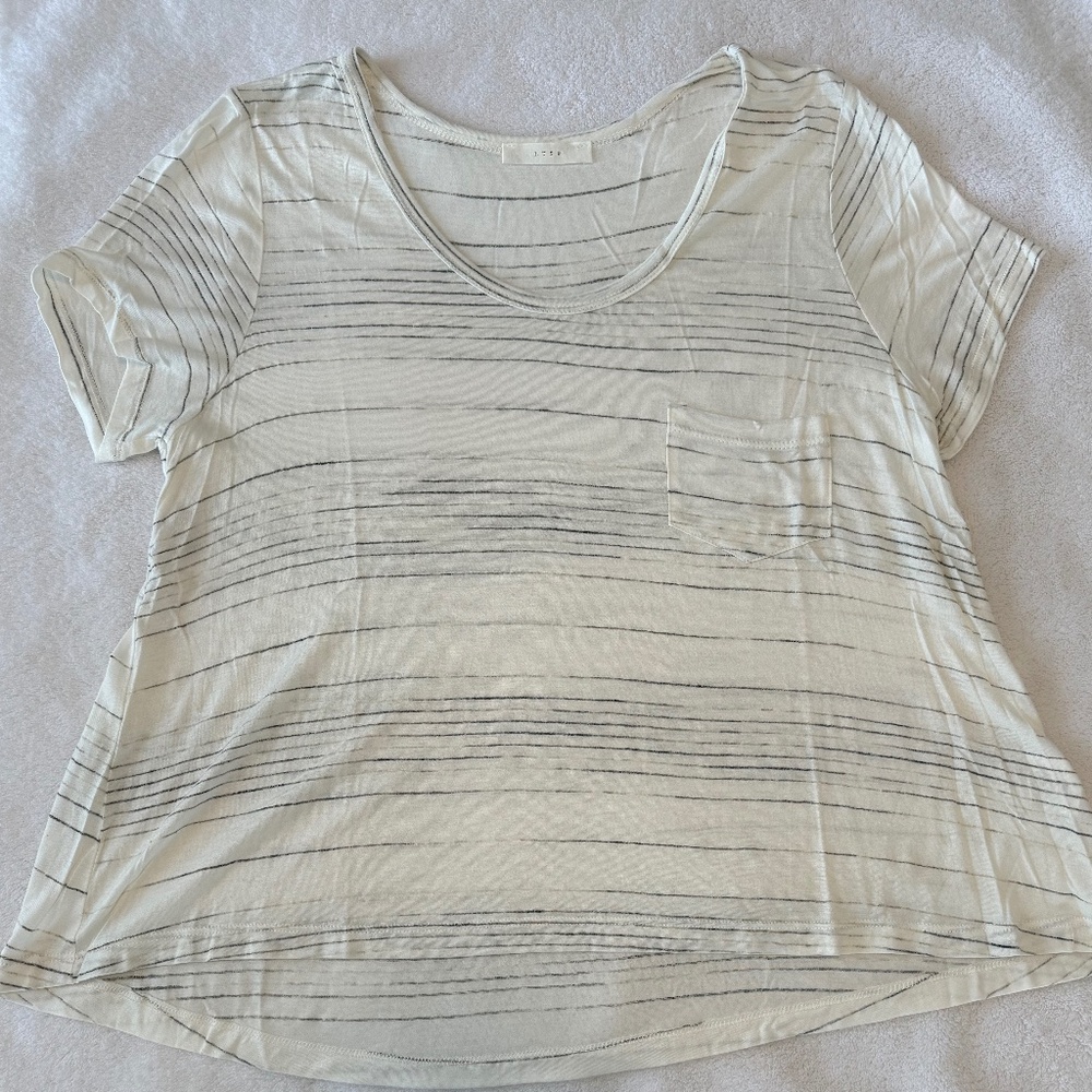 white/grey t-shirt, medium